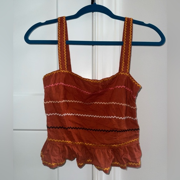 Forever 21 Orange Crop Tank Top with Embellished Peplum - Picture 1 of 3